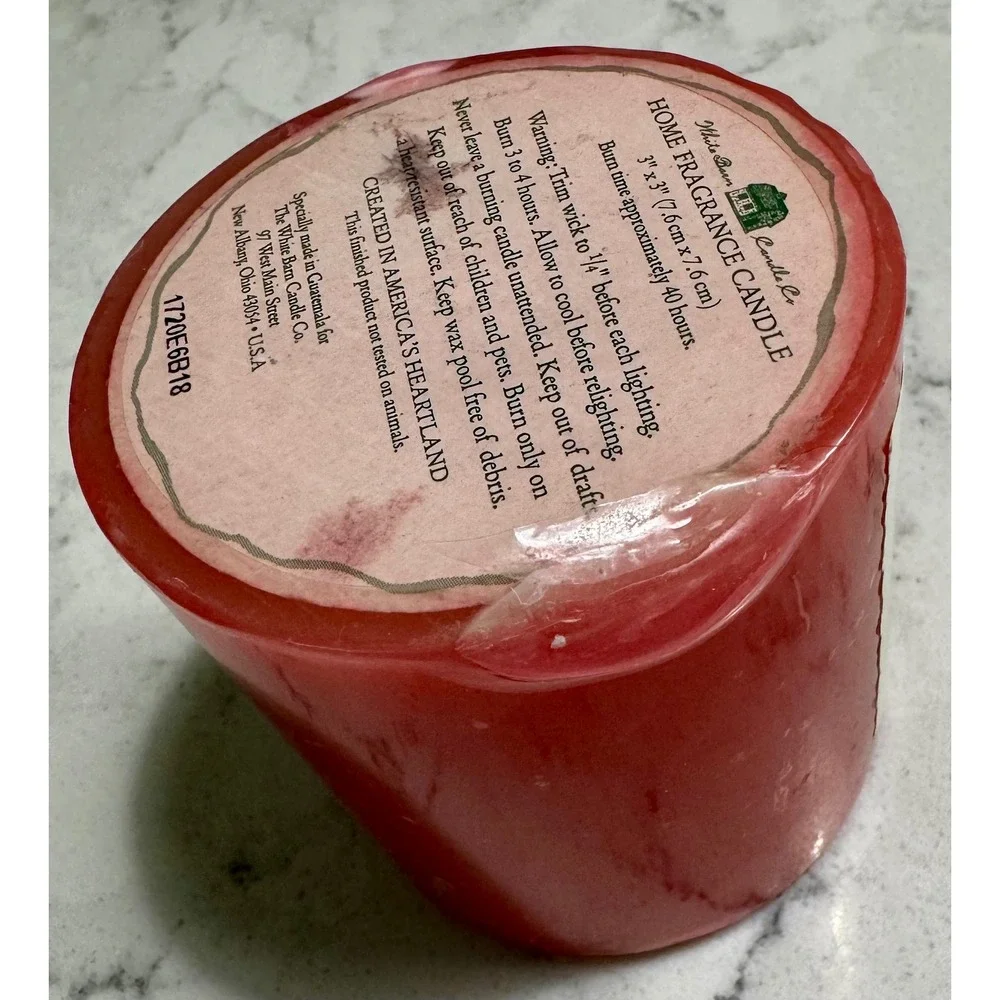 Vintage Bath & Body Works Plumeria Scented Pillar Candle 90s Deadstock Rare